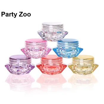 

1000 x 3g/5g Colorful Cosmetic Sample Empty Container Diamond Cream Jar Holder For Eye Shadow Nails Powder Lip Balms Toners