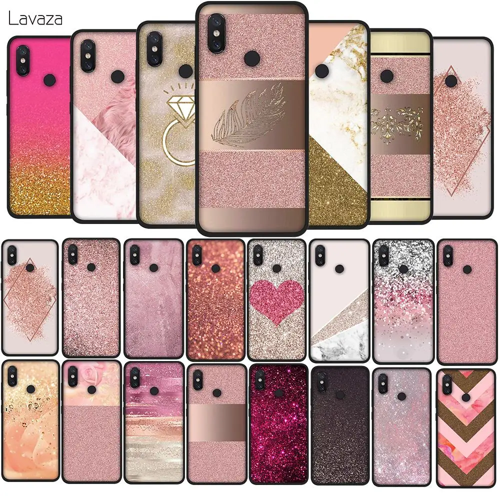Gold Pink Rose Glitter Soft TPU Cover for Xiaomi Redmi Note 6 7 8 9 Pro Max 8T 9S Silicone Case | Мобильные телефоны и