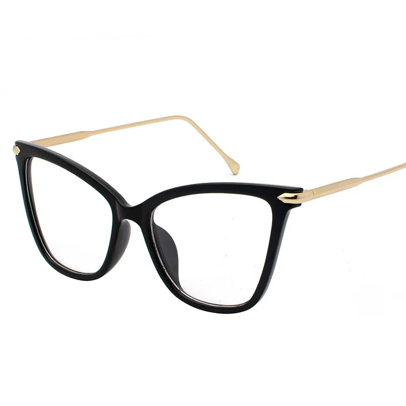 

2019 Sexy Cat Eye Glasses Frames For Women Oversized Computer EyeGlasses Metal Frame Lady Brand Designer Optical Fashion Eyewear