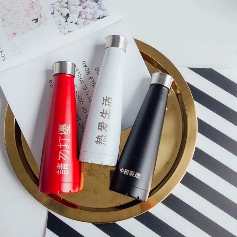 В Корейском стиле INS простая Изолированная чашка для мужчин и женщин, Студенческая пара, чашка для воды из нержавеющей стали, портативная, L