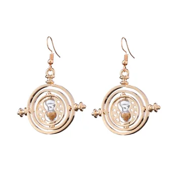 

Hot Movie HP Time Turner Earring Vintage Fashion Rotating Hourglass Drop Earrings Hermione Earring Wholesale12pairs/lot