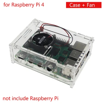 

Transparent Protective Case Raspberry Pi Fan 2A Cooling Fans 5V Protector Starter Heatsink Cooling Fan for Raspberry Pi 4 Model