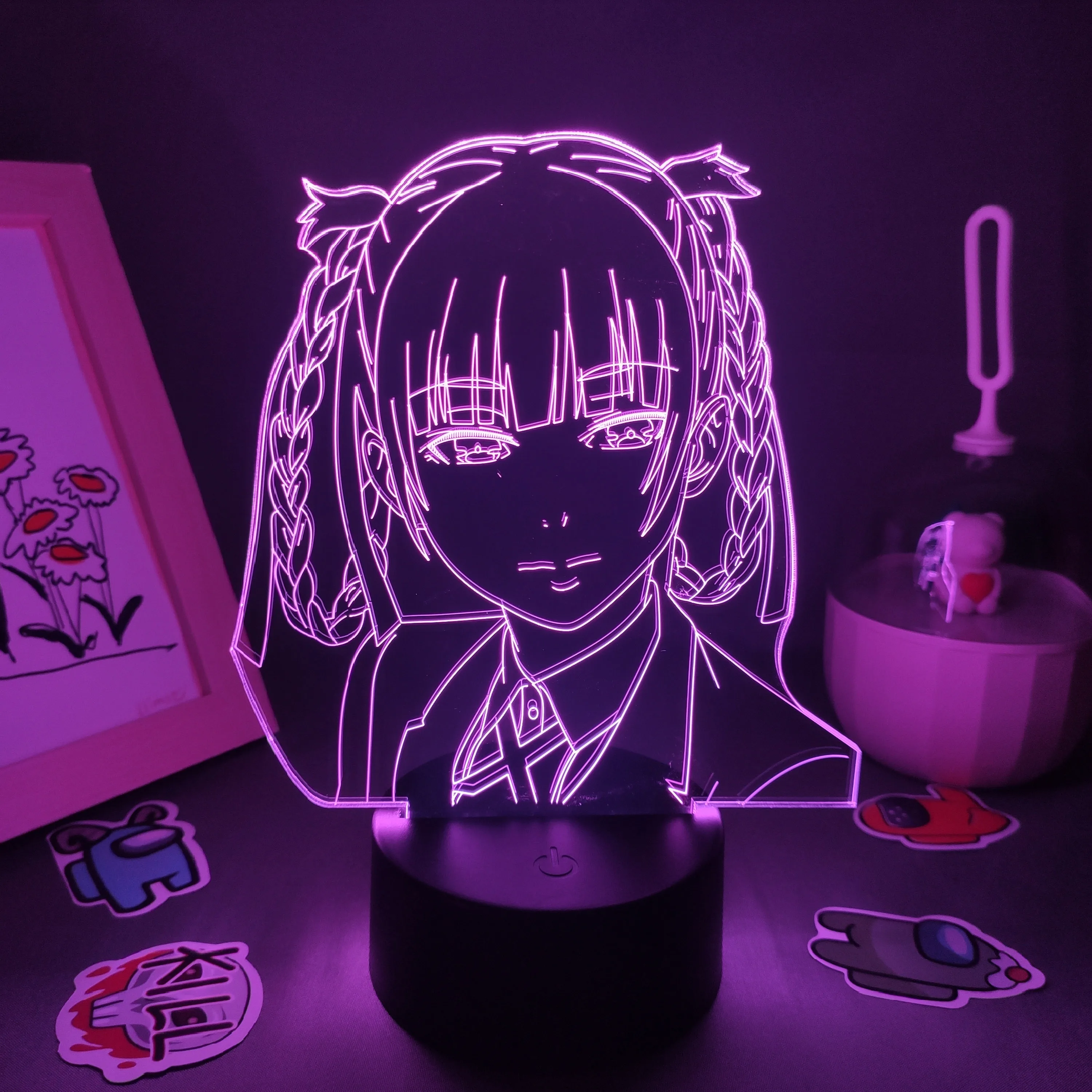

Anime Kakegurui Figure Kirari Momobam 3D LED RGB Night Light Cool Gift for Friend Lava Lamp Children Bedroom Bedside Table Decor