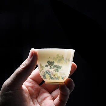 

Bulk Kung Fu Luxury Tea Cup Vintage Ceramic Japanese Style Porcelain Small Handmade Vasos De Porcelana Kitchen Supplies EA60CB