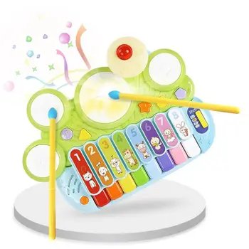 

3 in 1 Musical Instruments Toys, Electronic Piano Keyboard Xylophone Drum Set - W91C