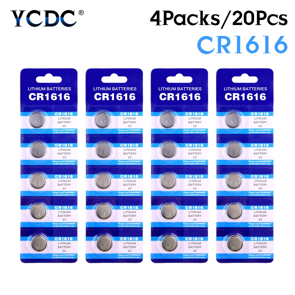 YCDC 20 шт. Cr1616 кнопка для монет 3 В батареи BR1616 ECR1616 5021LC L11 L28 автоматического