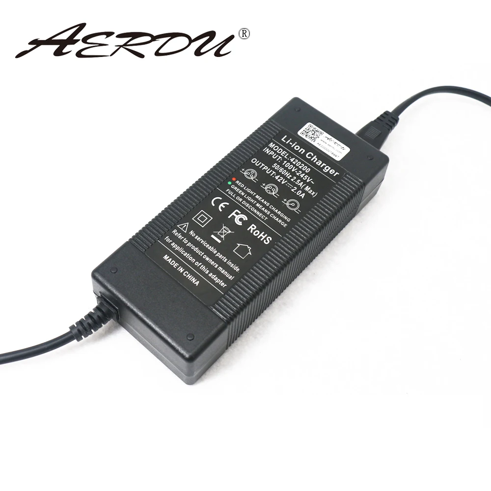 AERDU 10S 42V 2A 36V литий-ионный аккумулятор зарядное устройство источник питания батареи AC 100-240V адаптер конвертер EU/US/AU/UK DC штекер