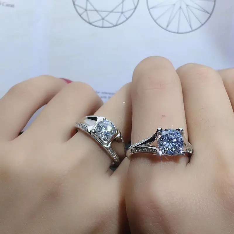 Изысканное Сверкающее кольцо из муасанита для мужчин и женщин, кольцо на День святого Валентина, серебро 925 пробы, подарок на день рождения, блестящее, лучше, чем бриллиант