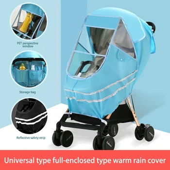 

Infant Stroller Rain Cover Folding Cart Winter Cold Cover Toddler Trolley Windshield Universal Baby Stroller Rain Cover