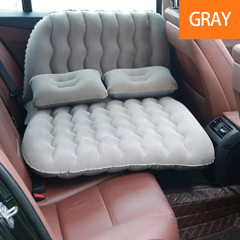 Gray Дорожная Автомобильная надувная кровать заднего сиденья автомобиля надувной матрас, кемпинг коврик диван Подушка Авто Отдых Подушка коврик аксессуары - Название цвета: Gray