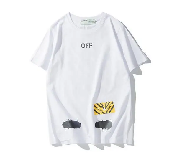 Новинка Off-White OW косая полоска унисекс пара влюбленных моделей хлопок Мода Круглый вырез короткий рукав Футболка
