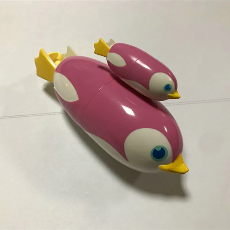 pink 2 шт Пингвины электрическая игрушка для ванны животное плавающая игрушка образовательный аккумулятор электрический пингвин игрушка для ванны для ребенка - Цвет: pink