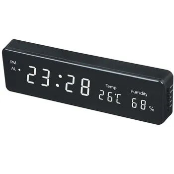 

Digital Wall Clock Big LED Time Calendar Temperature Humidity Display Desk Table Clocks Electronic LED Wall Watch Decor EU Plug