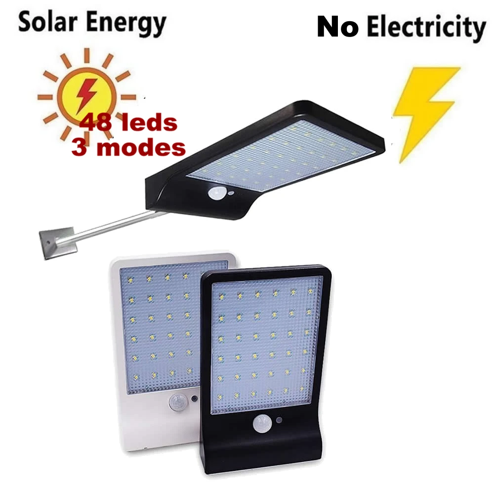 

Upgraded 48 leds Solar Light With 3 Modes 7 Color Remote Control Waterproof Motion Sensor Lamp Lights For Outdoor Garden Street