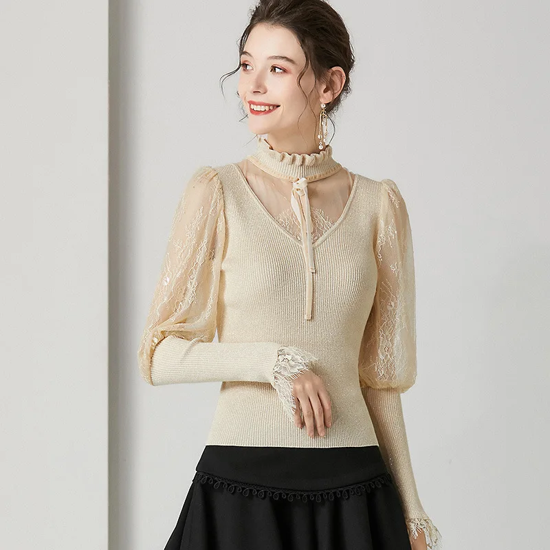 beige knit silk blouse for women high quality long sleeve 4XL plus size casual sexy office dress shirts luxury dropshipping beige knit silk blouse for women high quality long sleeve 4XL plus size casual sexy office dress shirts luxury dropshipping