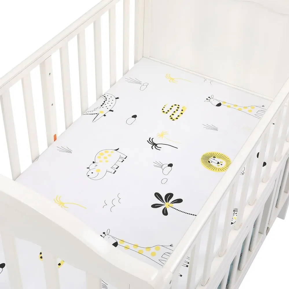 Хлопок, простыня для кроватки, мягкий матрас для детской кровати, защитный чехол и эластичная простыня, мультяшное постельное белье для новорожденных - Цвет: CLS0048