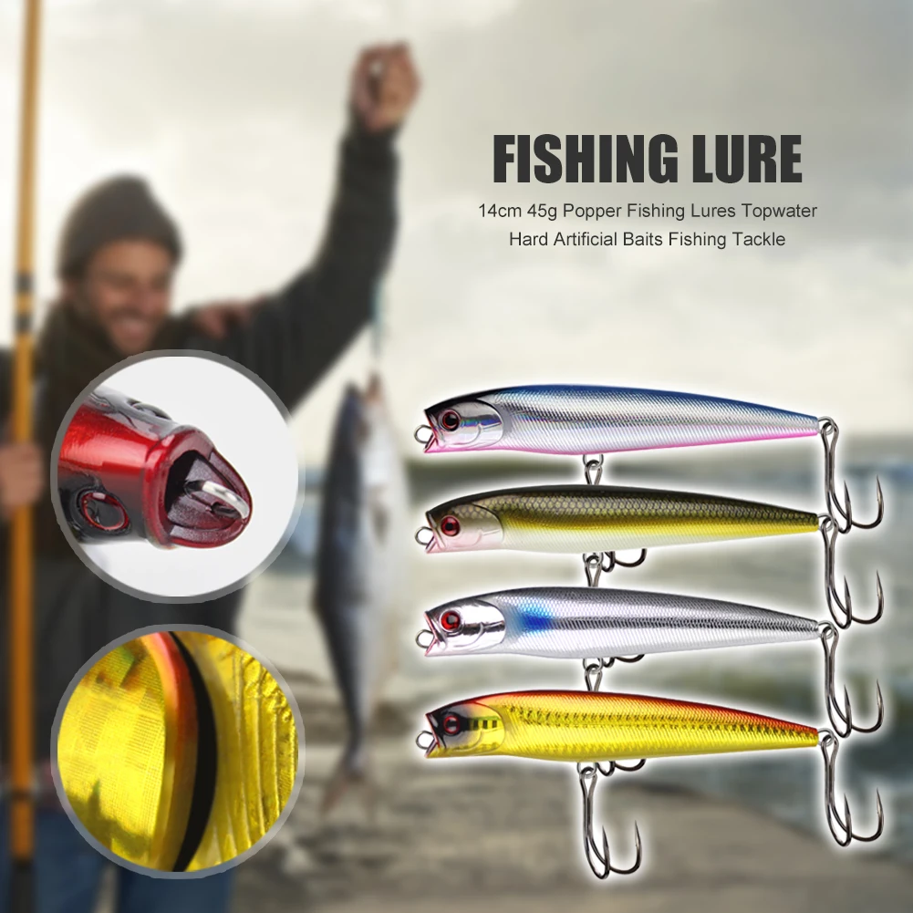 Leurres De Pêche - Popper - Pack De 5 Pièces - 12,5 Cm Et 40