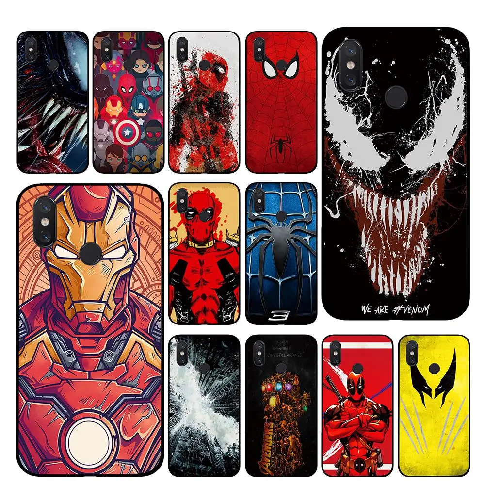 

Comic Venom deadpool spiderman TPU Phone cases for Xiaomi Redmi GO 4 5 6 7 Pro 4A 4X 5A 5Plus 6A Back cover
