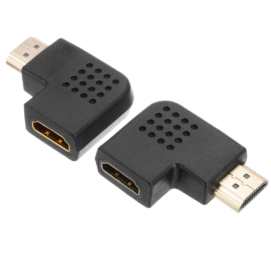 

High Quality HD 1080P Male to Female HDMI Adapter Converter 90 Degrees Angle Turn Right / Left HDMI Connector