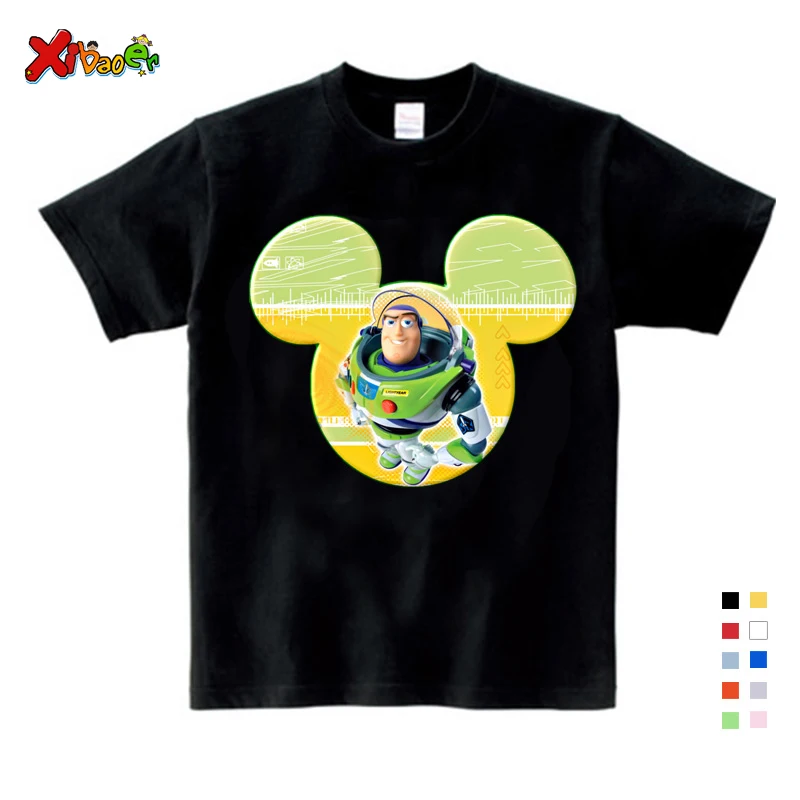 Woody Buzz/толстовки с капюшоном Одежда для маленьких девочек с героями мультфильмов; толстовки с капюшоном Одежда для маленьких девочек с принтом; свитшоты для маленьких мальчиков; 6T - Цвет: T-shirt