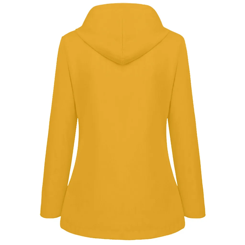 SAGACE Hooded Windproof Sweatshirt For Women Plush Pocket Zipper Thickening Coat Casual Solid Winter Plus Size Outwear