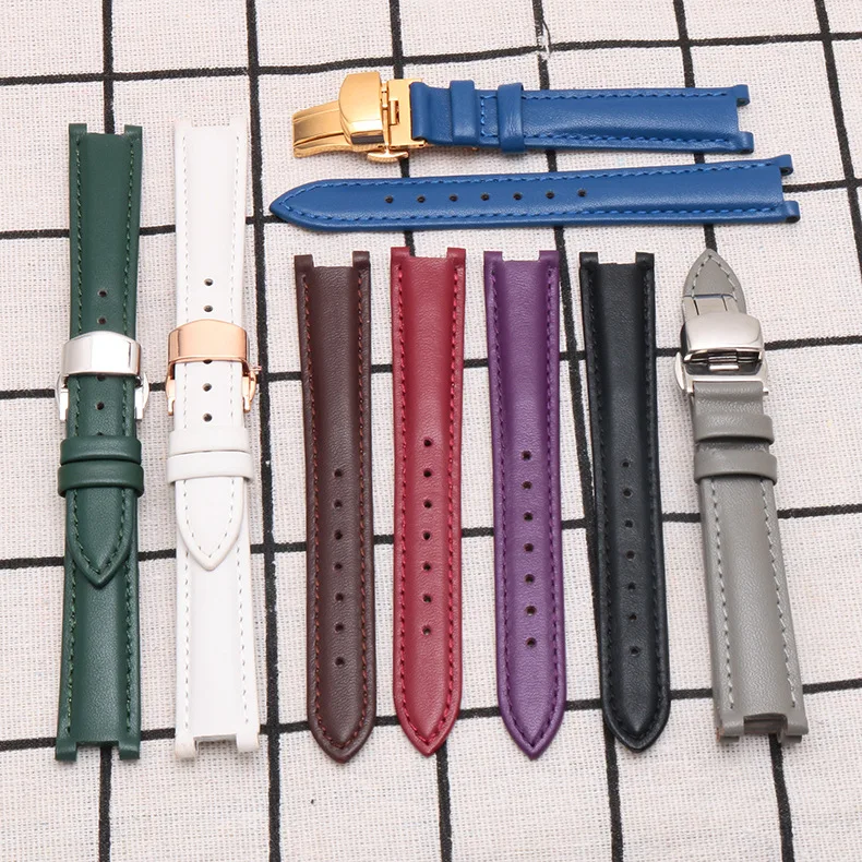 

No Pattern wan lian Adaptation Casio Women's She-4523 3051 Notch Genuine Leather Watch Band