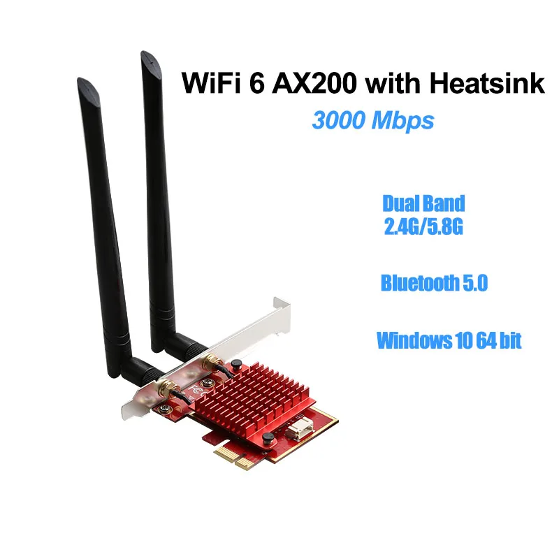 Wi-Fi 6 3000 Мбит/с PCI-E карта Intel AX200 Двухдиапазонная 2 4G/быстрая беспроводная сетевая с