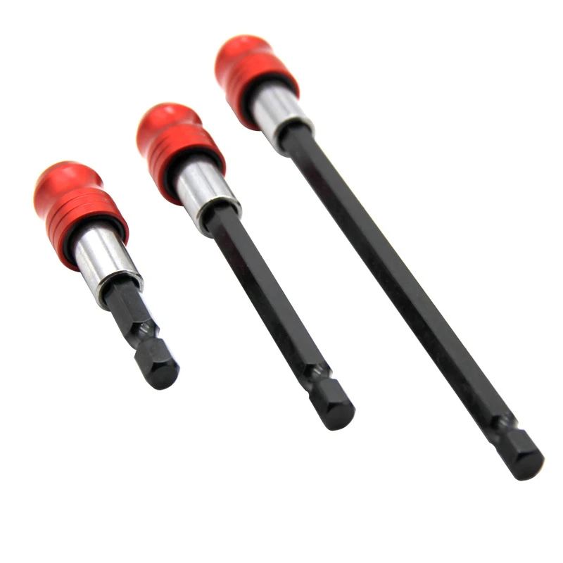 60mm/100mm/150mm Quick Release Locking Socket Extension Bar Rod Set Kits 1/4 Inch Hex Shank Holder Drill Bits - 4