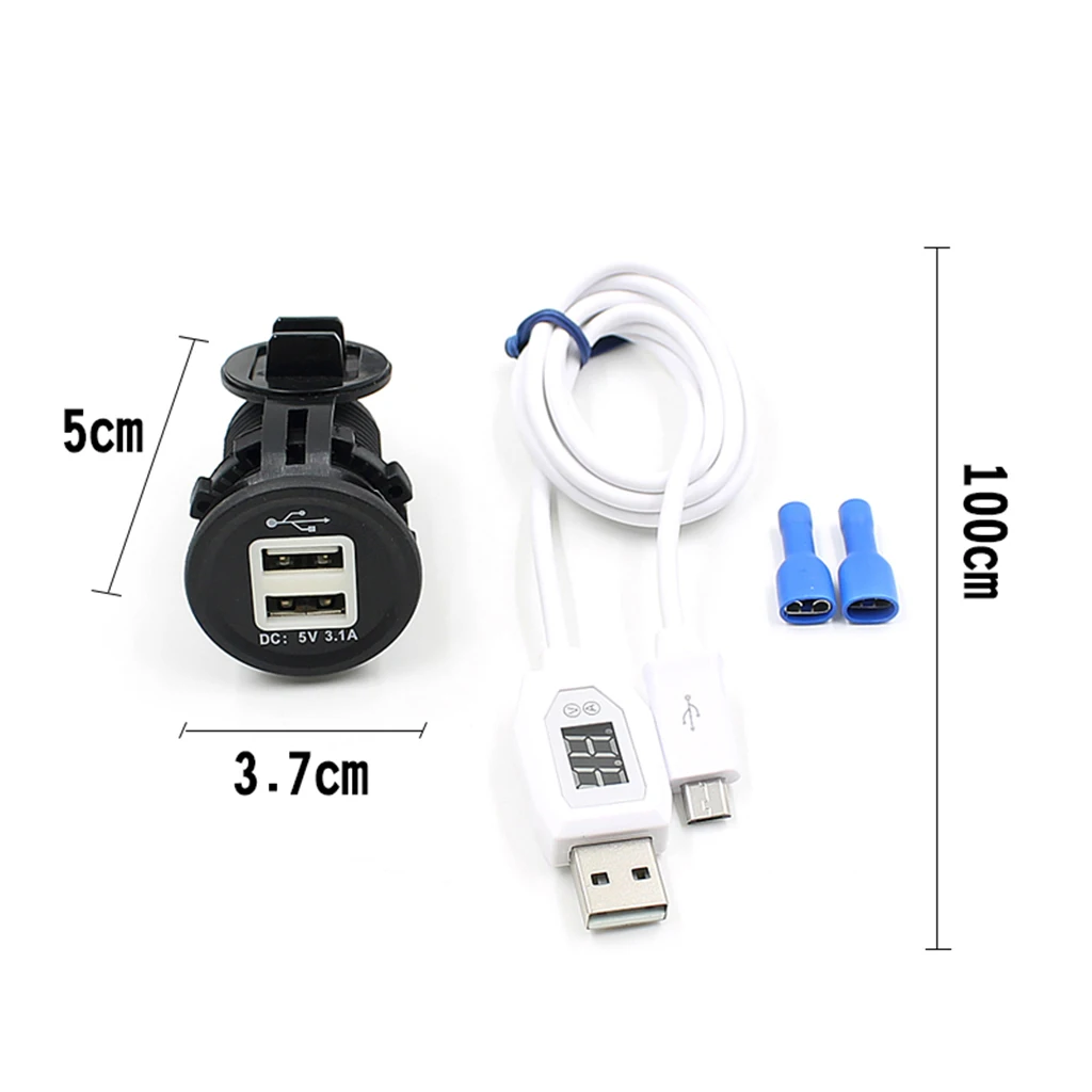 Мотоцикл Водонепроницаемый прикуриватель с USB зарядным устройством для телефона светодиодный вольтметр