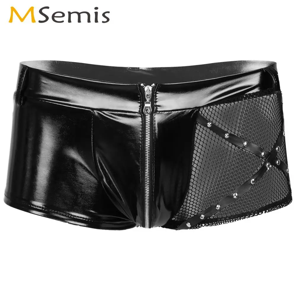 Мужские модные жидкие шорты с низкой посадкой сетчатые на молнии выемкой