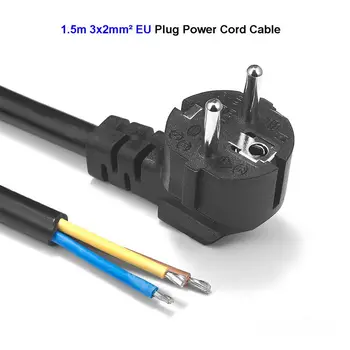

EU Euro Plug Power Cable 1.5m 2mm Open End Rewired Cable Power Supply Extension Cord For Electric Fan Vacuum Dishwashers