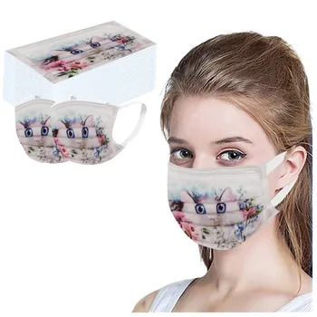 

50PCS Disposable Mask Unisex Printed Soft Masks For Adult 3-Layer Mascarillas Reusable Facemask Masque Protective Mascarilla