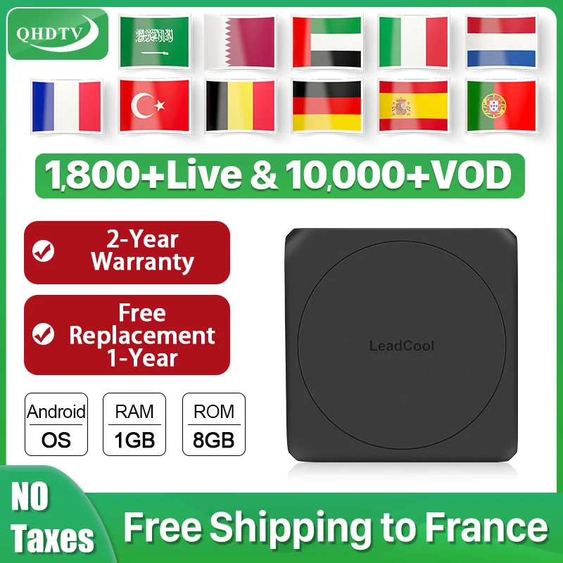 Android IP tv Франция Leadcool W Бельгия Арабский ТВ приемник 1 год QHD ТВ код S905W IP tv подписка французский голландский IP tv