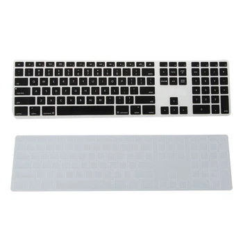 

2pcs Silicone Thin Keyboard Skin Cover Protector with Numeric Keypad For Apple IMac - Black & Transparent