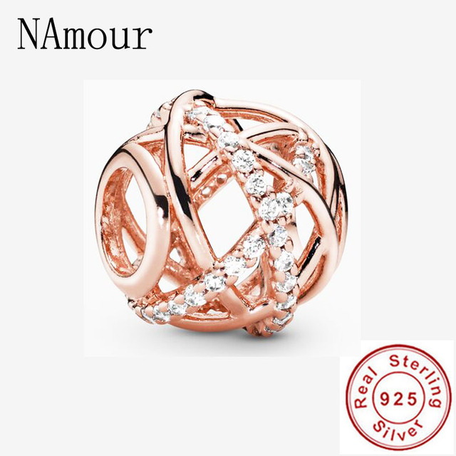 Original Kangaroo freehand heart key lock Bead fit Pandora charms silver 925 Bracelet for women fashion jewelry rose gold