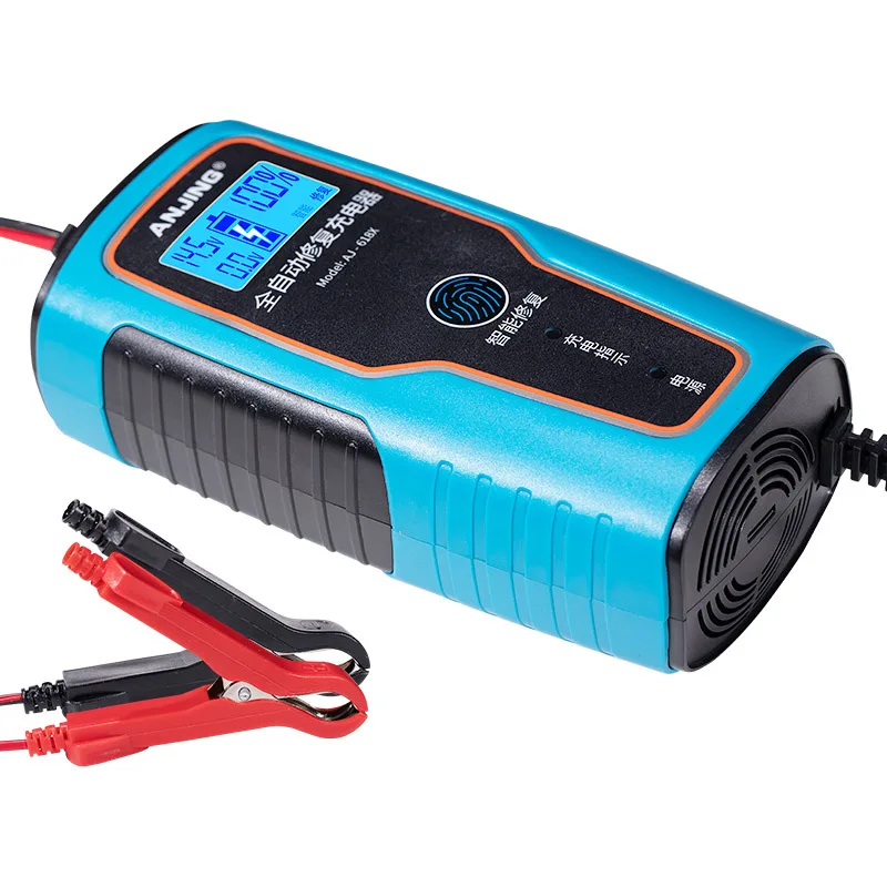 Full Automatic Car Battery Charger Power Pulse Repair Smart Fast Charging Dry Water Battery Lead Acid Battery Charger LCDDisplay