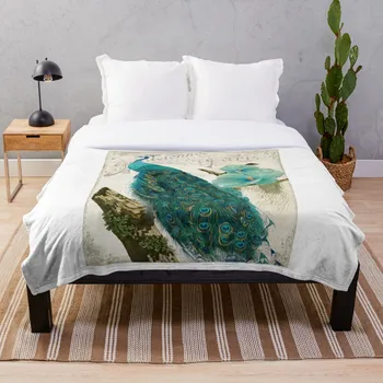 

Les Paons I Blanket Wool Flannel Plush Blanket Bedspread For office Sherpa Blanket Couch Quilt Cover Travel