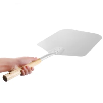 

Kitchen Baking Spatula Wooden Handle Pizza Shovel Aluminum Pizza Server Kitchen Pancake Transfer Tool Kitchen Accessories
