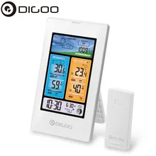 DIGOO DG-EX003 вертикальный цветной экран метеостанция Температура Влажность Крытый Открытый датчик термометр гигрометр Белый