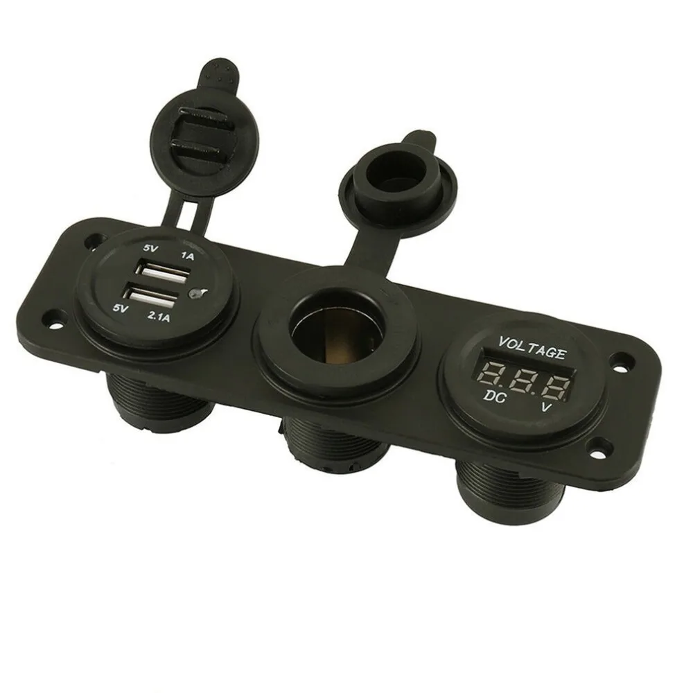 Car Bullet Car Cigarette Lighter Plug And Socket 2 Usb Socket Charger Adapter 12V Car Modification Accessories