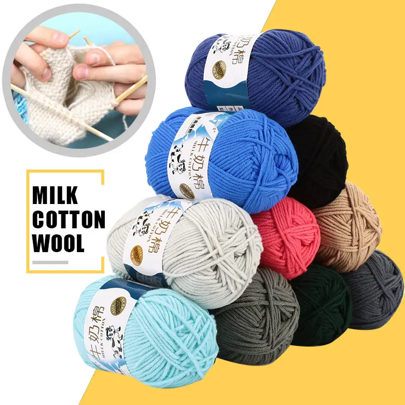 SOLEDI 50g Warm Milk Cotton Hat Winter Sweater DIY Soft Knitting Wool Gift Sewing Line Scarf