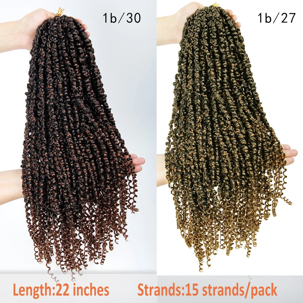 Synthetic Crochet Braids Hair For Passion Twist Pre-Looped Fluffy Ombre 12 18 22 28Inch Pre-Twisted For Black Woman YXCHERISHAIR