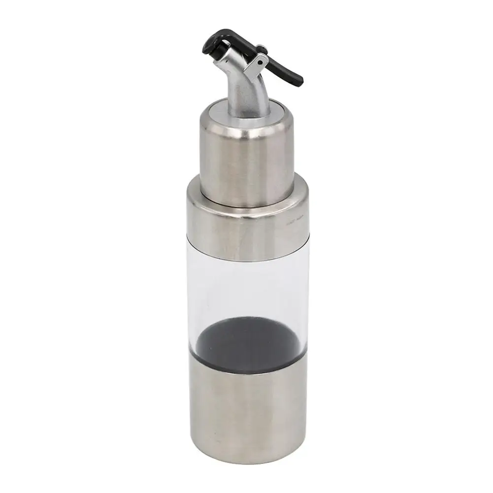 

150ml Anti-slip Stainless Steel Seasoning Pot Oil Vinegar Cruet Bottle Visible Inner Content Rotating and removable design