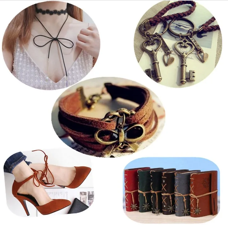 5 M Flat Faux Suede DIY Handmade Beading Bracelet Jewelry Making Thread String Rope Korean Leather Cord for Necklaces& Bracelet