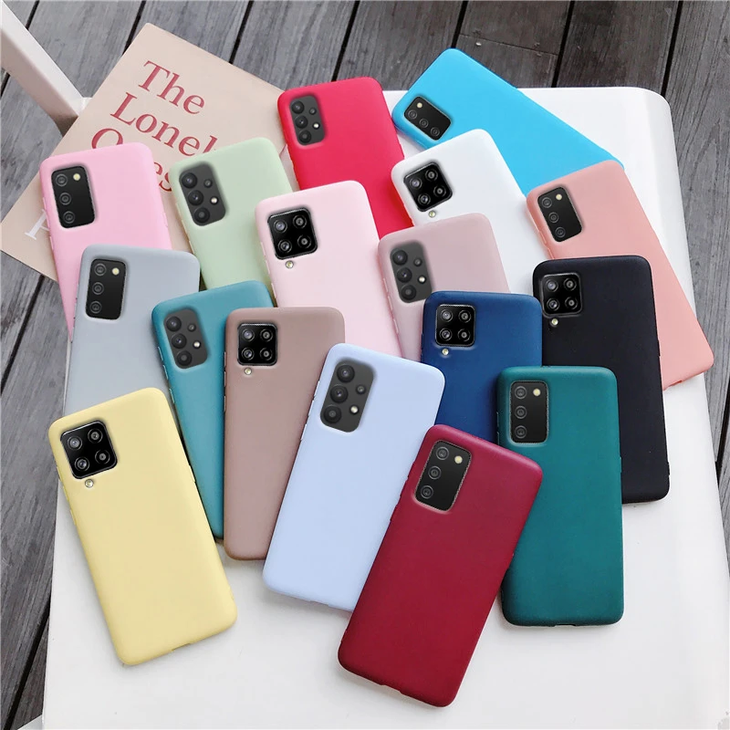 samsung s22 ultra case Candy Color Silicone Phone Case For samsung galaxy A12 A42 A52 A72 A32 5G M02S A02S M31s Matte Soft Tpu Back Cover Fundas Coque cheap galaxy s22 ultra case