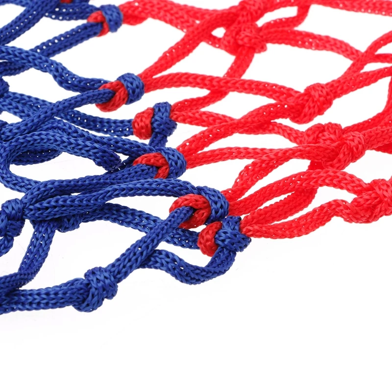 Universal 5mm Red White Blue Durable Basketball Net Nylon Hoop Goal Rim Mesh Fits standard basketball rims