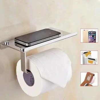 

Toilet Paper Holder - Bathroom Tissue Paper Roll Holder Spring Loaded Aluminum Polished Finish For Bathroom (Silver)