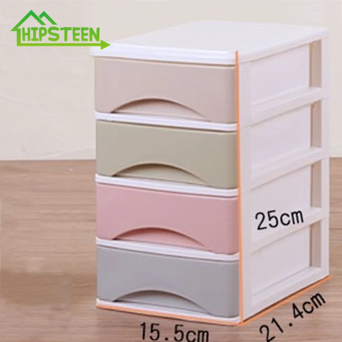 Macaron Color Four Layers Draw Out Desk Storage Box Container For