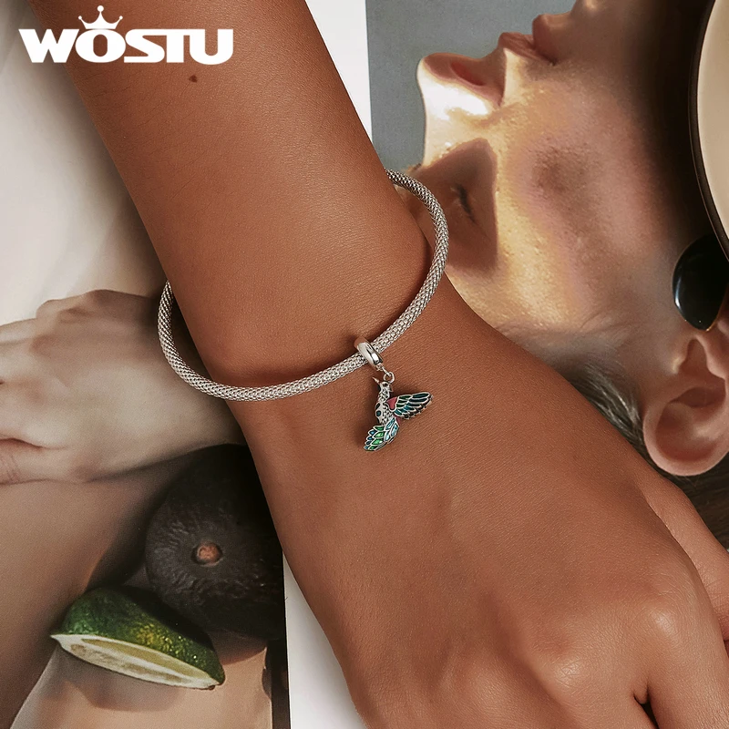 VOROCO S925 Sterling Silver Charms & Glass Beads - DIY Bracelet Making, With Zircon Details