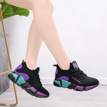 

Summer Black Sneakers Women Casual Shoes Breathable Mesh Fashion Soft Sole Non-slip Lace Up Flats Women Shoes Tenis Feminino